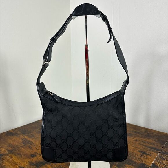 Gucci GG Monogram Canvas Leather Shoulder Bag Small - Picture 1 of 16